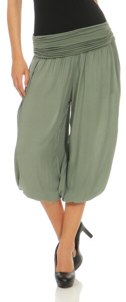 kurze Pumphose in Unifarben Freizeithose 1483 (oliv)