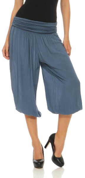 kurze Pumphose in Unifarben Freizeithose 1483 (jeansblau)