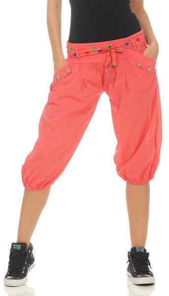 kurze Pumphose in Unifarben Pants 3416 (coral)