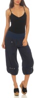 Capri Hose aus Leinen in Unifarben 1575 (dunkelblau, M)