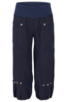 Capri Hose aus Leinen in Unifarben 1575 (dunkelblau, M)