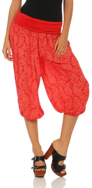 Capri Hose mit Orient Print 8581 (rot)