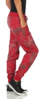 Sweathose mit Jungle Print Jogginghose 83728 (rot)