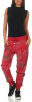 Sweathose mit Jungle Print Jogginghose 83728 (rot)