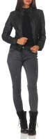 Jacke aus Kunstleder Bikerjacke 5179 (schwarz, S)