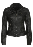 Jacke aus Kunstleder Bikerjacke 5179 (schwarz, S)