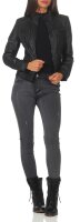 Jacke aus Kunstleder Bikerjacke 5179 (schwarz, M)