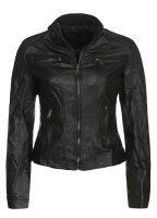 Jacke aus Kunstleder Bikerjacke 5179 (schwarz, M)