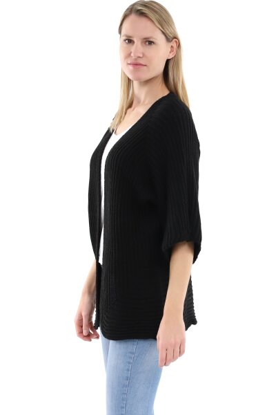 schicke Strickjacke Wolljacke 0185 (schwarz)