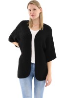 schicke Strickjacke Wolljacke 0185 (schwarz)