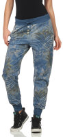 Sweathose mit Jungle Print Jogginghose 83728 (jeansblau)