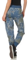 Sweathose mit Jungle Print Jogginghose 83728 (jeansblau)