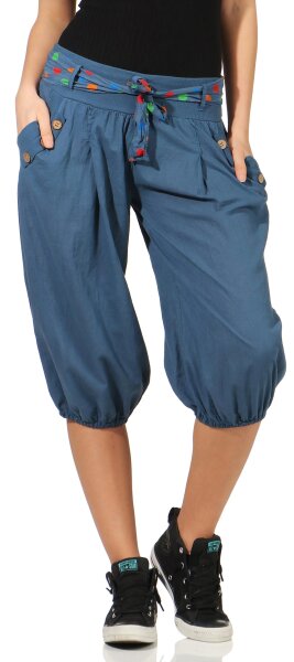 kurze Pumphose in Unifarben Pants 3416 (jeansblau)