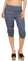 Leinen Hose Unifarben Stoffhose 7988 (jeansblau, L)
