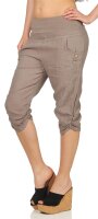 Leinen Hose Unifarben Stoffhose 7988 (fango, S)
