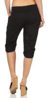Leinen Hose Unifarben Stoffhose 7988 (schwarz, S)