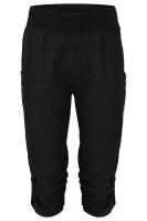 Leinen Hose Unifarben Stoffhose 7988 (schwarz, S)