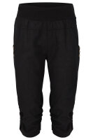 Leinen Hose Unifarben Stoffhose 7988 (schwarz, L)