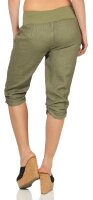 Leinen Hose Unifarben Stoffhose 7988 (oliv, L)