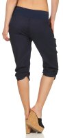 Leinen Hose Unifarben Stoffhose 7988 (dunkelblau, S)