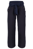 feine Leinen Hose mit Gürtel 8174 (dunkelblau, S)