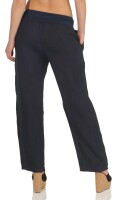 feine Leinen Hose mit Gürtel 8174 (dunkelblau, XXL)
