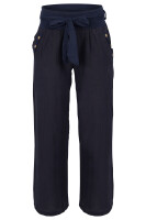 feine Leinen Hose mit Gürtel 8174 (dunkelblau, XXL)