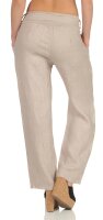 feine Leinen Hose mit Gürtel 8174 (beige, L)