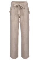 feine Leinen Hose mit Gürtel 8174 (beige, L)