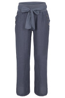 feine Leinen Hose mit Gürtel 8174 (jeansblau, M)
