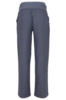 feine Leinen Hose mit Gürtel 8174 (jeansblau, M)