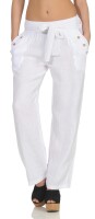 feine Leinen Hose mit Gürtel 8174 (weiß, S)