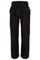 feine Leinen Hose mit Gürtel 8174 (schwarz, M)