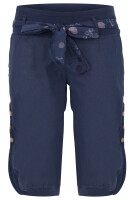 kurze Leinen Hose mit Gürtel Unifarben 8186 (dunkelblau, S)