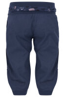 kurze Leinen Hose mit Gürtel Unifarben 8186 (dunkelblau, S)