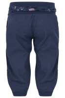 kurze Leinen Hose mit Gürtel Unifarben 8186 (dunkelblau, M)