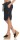kurze Leinen Hose mit Gürtel Unifarben 8186 (dunkelblau, L)