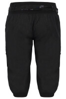 kurze Leinen Hose mit Gürtel Unifarben 8186 (schwarz, S)