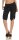 kurze Leinen Hose mit Gürtel Unifarben 8186 (schwarz, S)