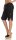 kurze Leinen Hose mit Gürtel Unifarben 8186 (schwarz, S)