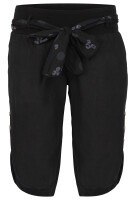 kurze Leinen Hose mit Gürtel Unifarben 8186 (schwarz, M)