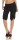 kurze Leinen Hose mit Gürtel Unifarben 8186 (schwarz, M)