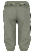 kurze Leinen Hose mit Gürtel Unifarben 8186 (oliv, M)