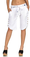 kurze Leinen Hose mit Gürtel Unifarben 8186...