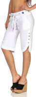 kurze Leinen Hose mit Gürtel Unifarben 8186...