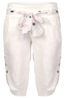 kurze Leinen Hose mit Gürtel Unifarben 8186 (weiß, M)