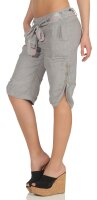 kurze Leinen Hose mit Gürtel Unifarben 8186...