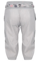 kurze Leinen Hose mit Gürtel Unifarben 8186 (hellgrau, M)