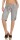 kurze Leinen Hose mit Gürtel Unifarben 8186 (hellgrau, M)