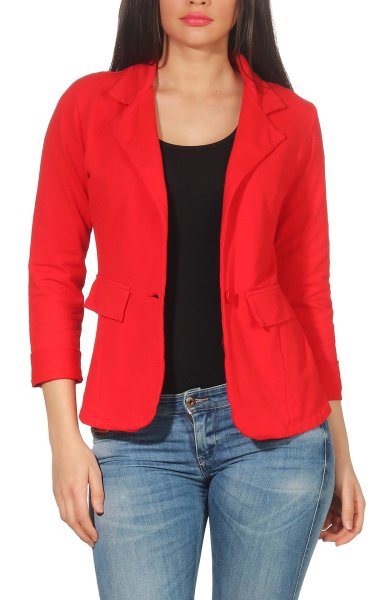 Malito Women's Classic Basic-Look Short Jacket Jersey Blazer 1654